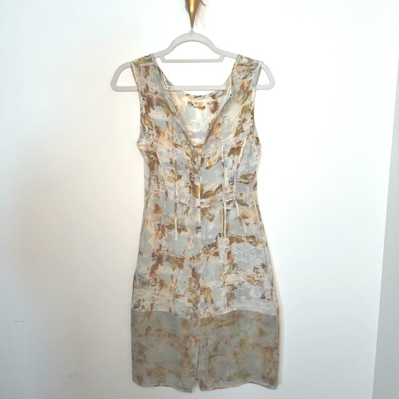 ALLSAINTS,Soft Blue with a Painterly Pattern printed in Italy 100% Silk, EUC - Picture 3 of 16